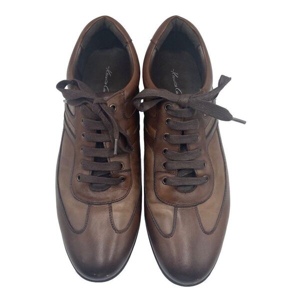 Kenneth Cole License Plate Leather Shoes Brown Size 11 - Picture 2 of 12
